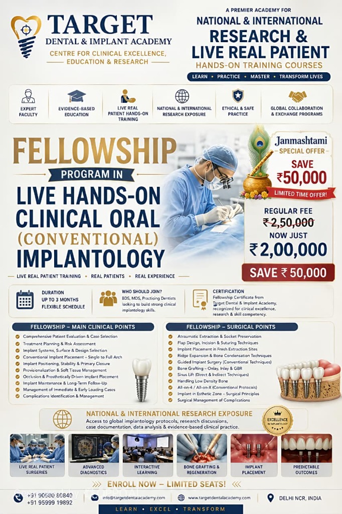Fellowship Program in Clinical Oral Implantology Target Dental Academy Poster